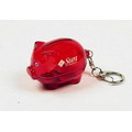 2"x1-1/4" Red Piggy Bank Keychain